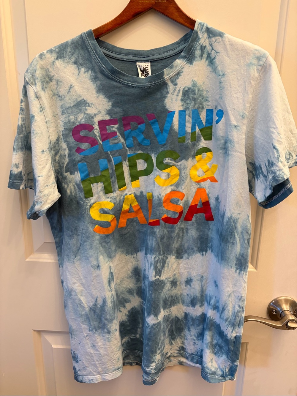 Zumba Fitness Tie-Dye Tee with Multicolor "Servin' Hips & Salsa"